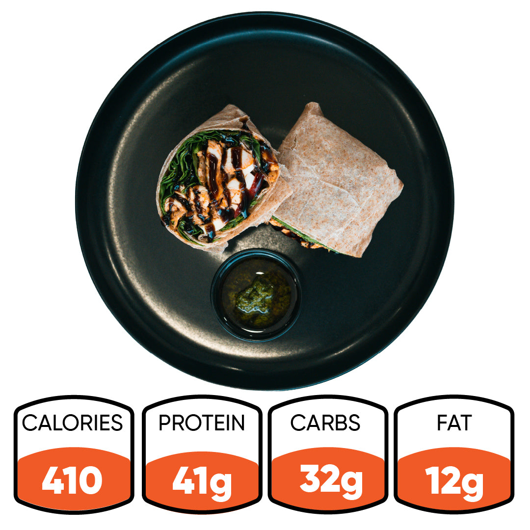 Easy Grilled Chicken Pesto Wrap (Meal Prep) – Hummus Fit