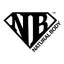 Black and white logo featuring the letters NB inside a diamond-shaped outline, with the words NATURAL BODY written diagonally along the lower right edge.
