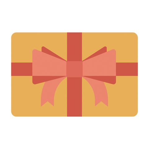 The Digital Hummus Fit Gift Card—featuring a yellow rectangular design with a large red bow and ribbon on a white background—is the perfect gift for any occasion.