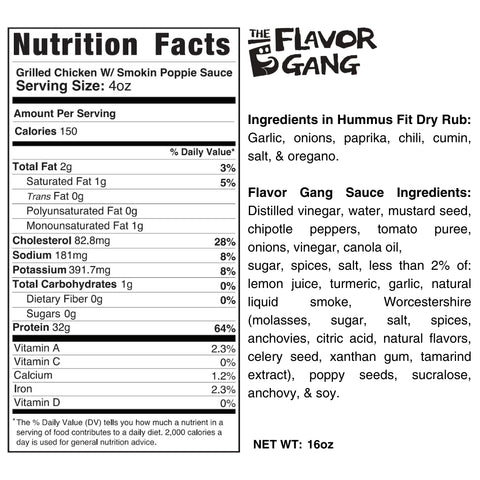 Competition Approved Grilled Chicken W/ Smokin Poppie Sauce (1lb)