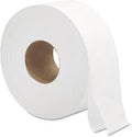 A Jumbo Roll Toilet Paper, plain white with a brown cardboard core, is unrolling slightly at the end.