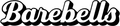 The words BAREBELLS PROTEIN SODA appear in bold, white cursive with a black shadow outline, creating a stylish and eye-catching logo.