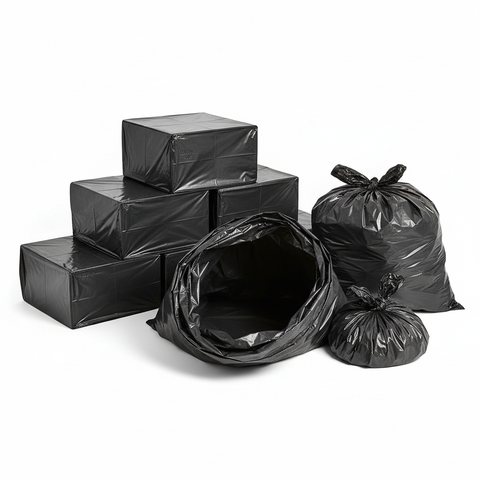 black garbage bags