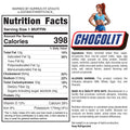 Nutrition facts and ingredients label for Buffin Muffin with serving size, calories, nutrient values, flavors, ingredients list, allergen warning, and product info in black text on a white background.