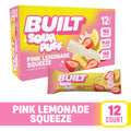 BUILT Sour Puff Pink Lemonade Squeeze packaging and bar