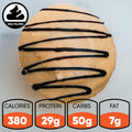 The VIP Buffin Muffin ChocoLIT is a round, frosted, high-protein chocolate muffin with chocolate drizzle and filling. It offers 380 calories, 29g protein, 50g carbs, and 7g fat—a guilt-free indulgence.