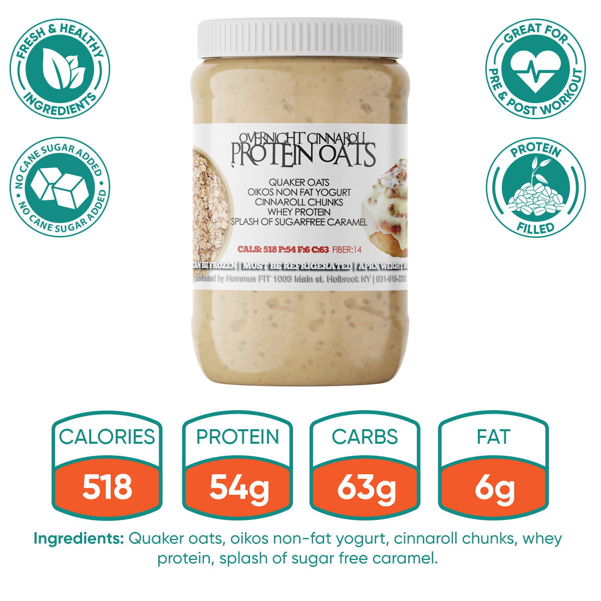 Overnight Oats Meal Prep (Flavors Vary) Hummus Fit