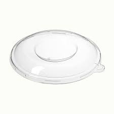 The Lids for Hot Food 32 oz bowl are clear, round plastic covers with edge tabs to prevent splatters in the microwave—supplied in bulk cases of 300 pieces for easy wholesale purchasing.
