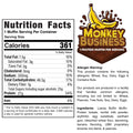 Nutrition facts label for a protein muffin with 'Monkey Business' branding.
