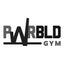 Logo for PWRBLD Gym with bold, stylized letters. The W resembles a line graph or barbell with one bar taller, and GYM is written below on the right, all in black and gray on a white background.