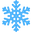 A simple blue snowflake icon with six symmetrical branches, each with smaller offshoots, set against a light gray background.