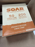 SOAR Peanut Butter Chocolate Chip creatine protein bar display box