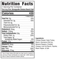 Nutrition facts label for Strongsville Chicken Ranch Fold, a high-protein meal with 430 calories per serving. Contains HALAL Turkey bacon, chicken, ranch, cheddar, and spices. Lists fat, cholesterol, sodium, carbs, protein nutrients.
