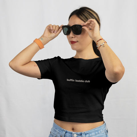 Buffin Baddie Club Definition Crop Tee — Black