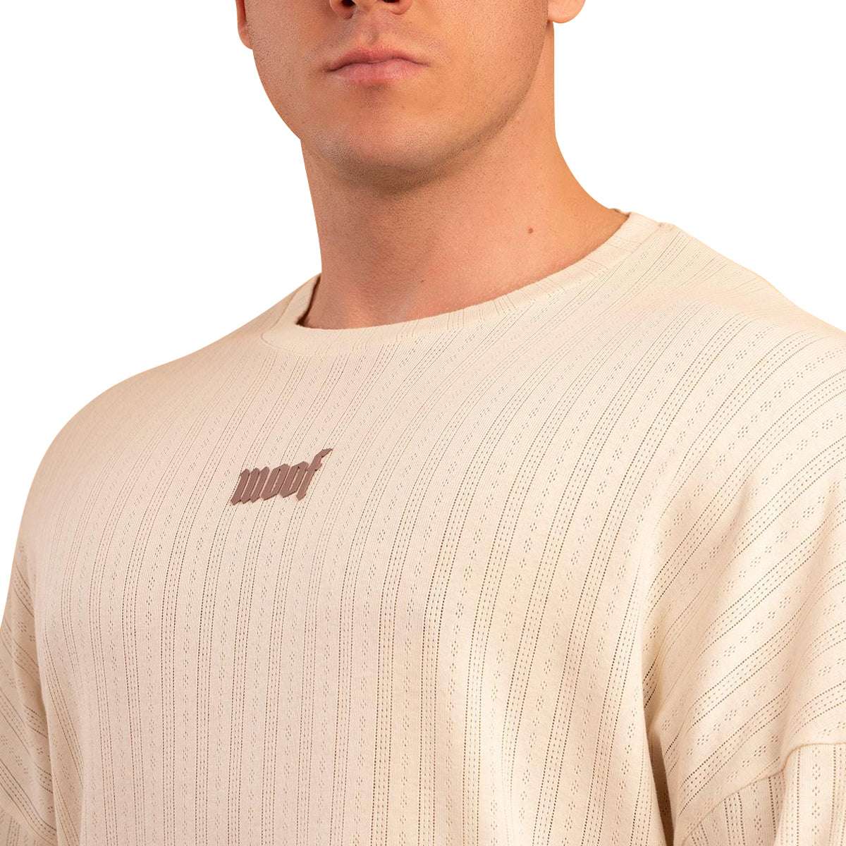 Camiseta extragrande con estampado 3D Woof Crudo