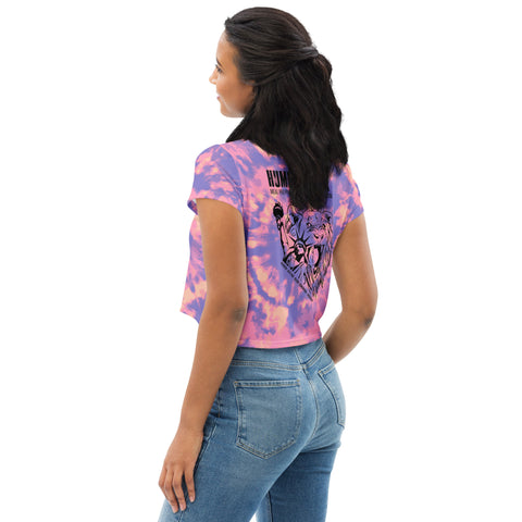 Pink & Purple Tye Dye Crop Tee