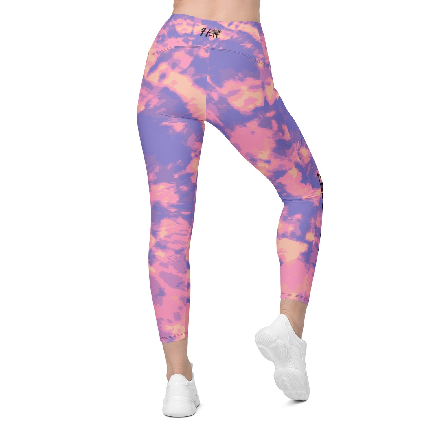 Denim Leggings with Ripped Tie Dye Look Pink and Black Color - Its All  Leggings