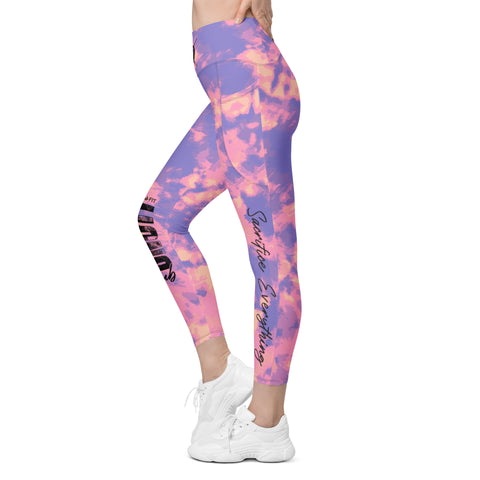 Pink & Purple Pink Tye Dye Leggings With Pockets