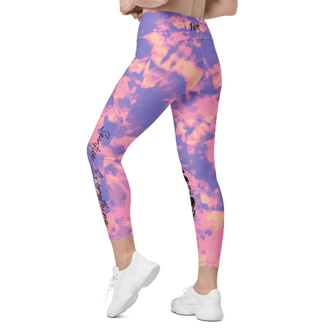 Pink & Purple Pink Tye Dye Leggings With Pockets