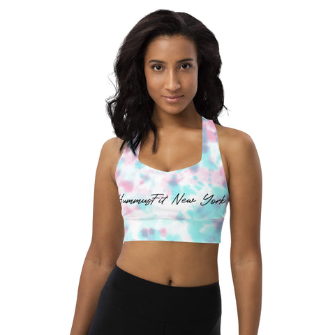 Pink & Turquoise Tye Dye Sports Bra