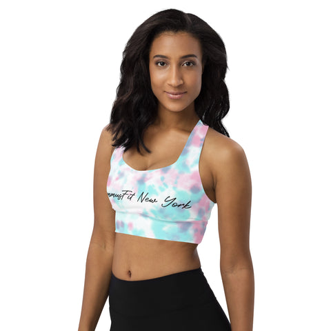 Pink & Turquoise Tye Dye Sports Bra