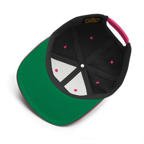 Gorra snapback negra y rosa