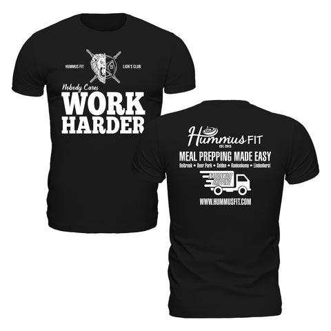 Nobody Cares Work Harder - Unisex Softstyle Tee (Black)