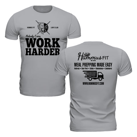 Nobody Cares Work Harder - Unisex Softstyle Tee (Sport Grey)