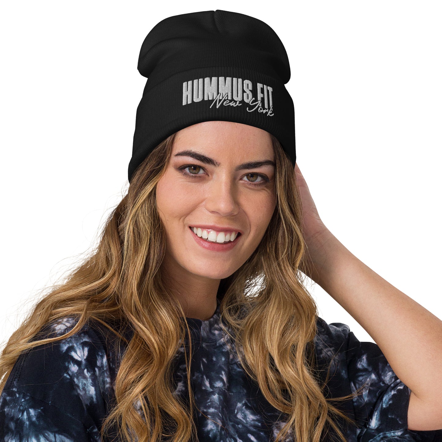 Hummus Fit NY Embroidered Beanie