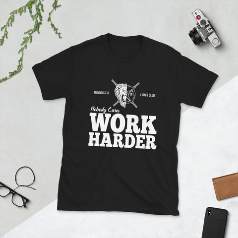 Nobody Cares Work Harder - Unisex Softstyle Tee (Black)