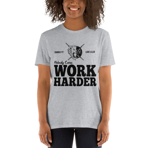 Nobody Cares Work Harder - Unisex Softstyle Tee (Sport Grey)