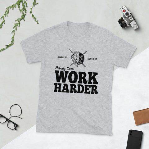 Nobody Cares Work Harder - Unisex Softstyle Tee (Sport Grey)