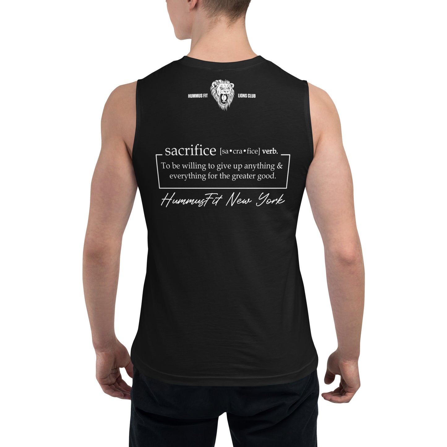 Camisa muscular de sacrificio unisex (negro)