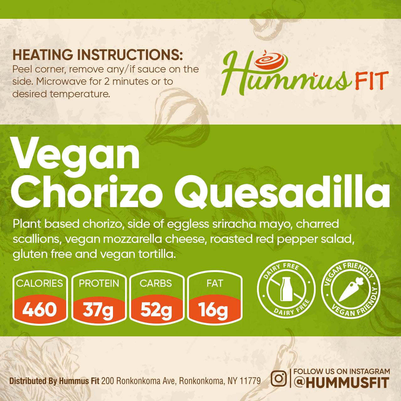 vegan chorizo quesadilla prepared meals delivered