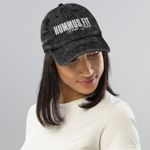 Gorra Hummus Fit Vintage de sarga de algodón